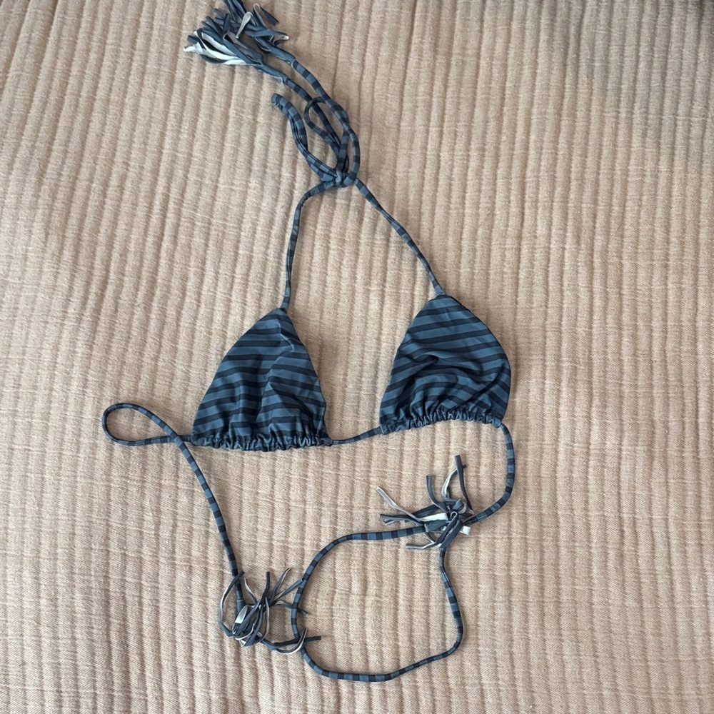 EUC Acacia Swimwear Canons Blue Striped Bikini Top